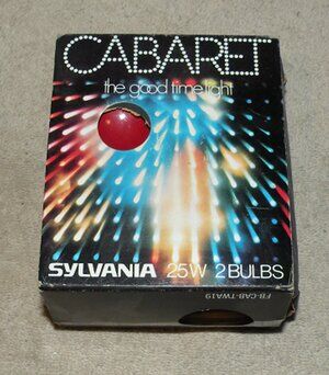 Sylvania Cabaret 25W Light Bulbs A19 2-Pack Red Blue New Made USA